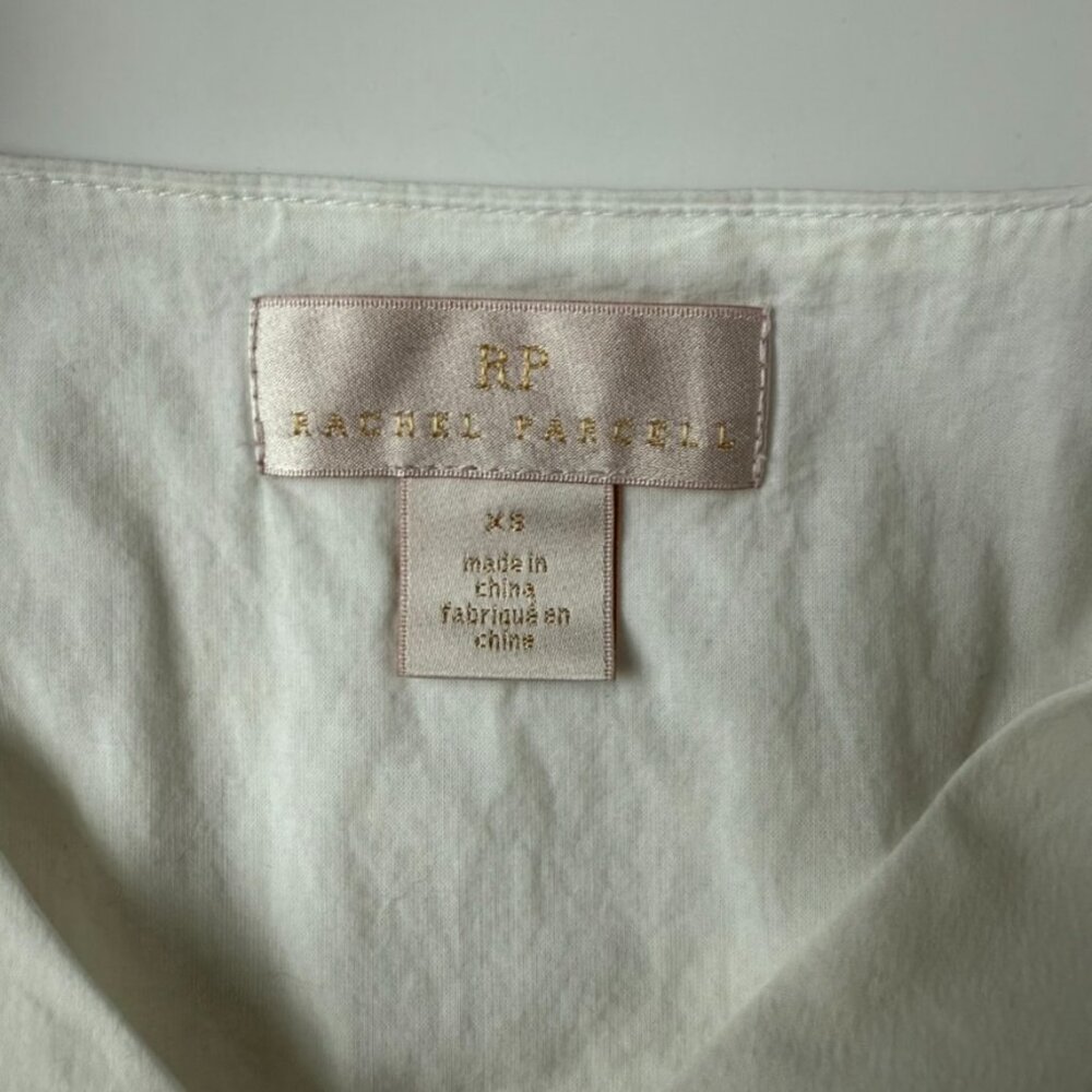 Rachel Parcell Puff Sleeve Smocked White Blouse XS | Feminine Minimalist - Picture 5 of 7